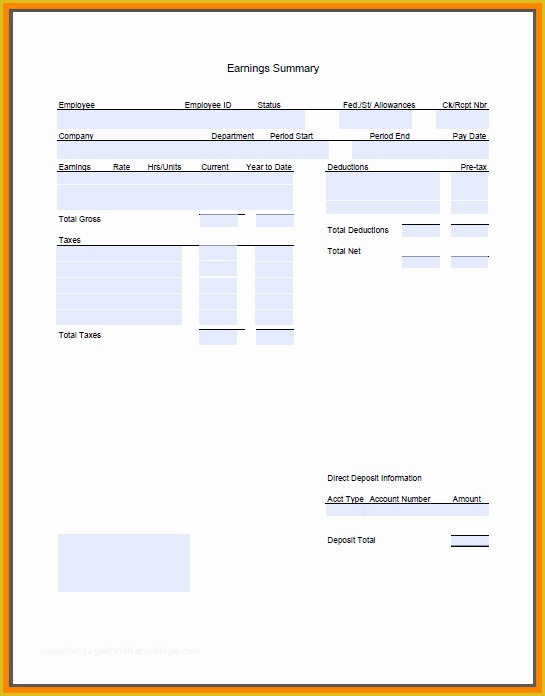 Free Self Employed Pay Stub Template Of 5 Printable Pay Stub Template Free