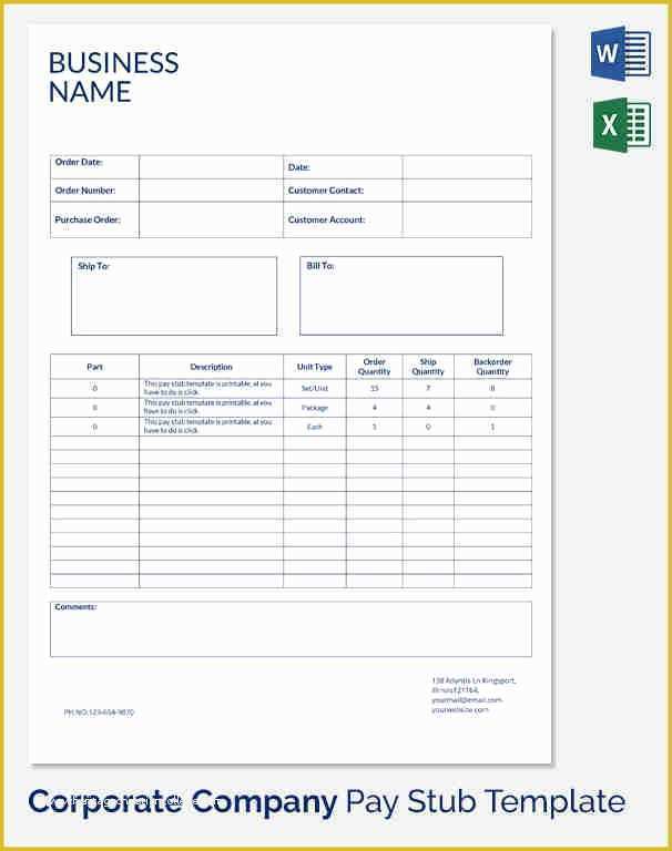 Free Self Employed Pay Stub Template Of 6 Free Editable Pay Stub Template
