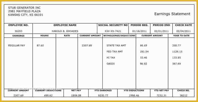 Free Self Employed Pay Stub Template Of 8 Self Employed Pay Stub Template