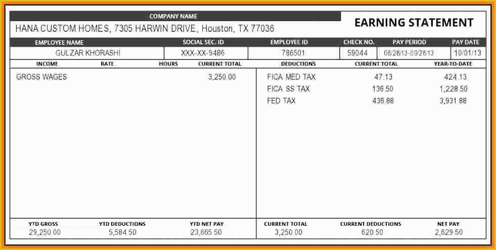 Free Self Employed Pay Stub Template Of 9 Free Paystub Generator for Self Employed