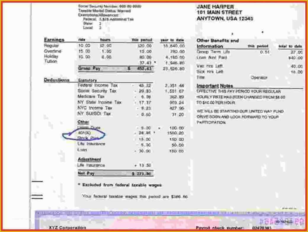 Free Self Employed Pay Stub Template Of Free Template for Paycheck Stub for Self Employed