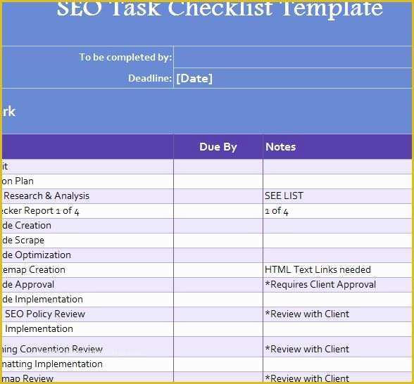 Free Seo Audit Template Of Seo Checklist Template Free Seo Audit Checklist Seo