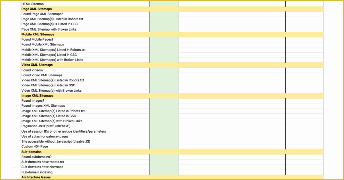 Free Seo Audit Template Of Webris Technical Seo Audit Google Sheets