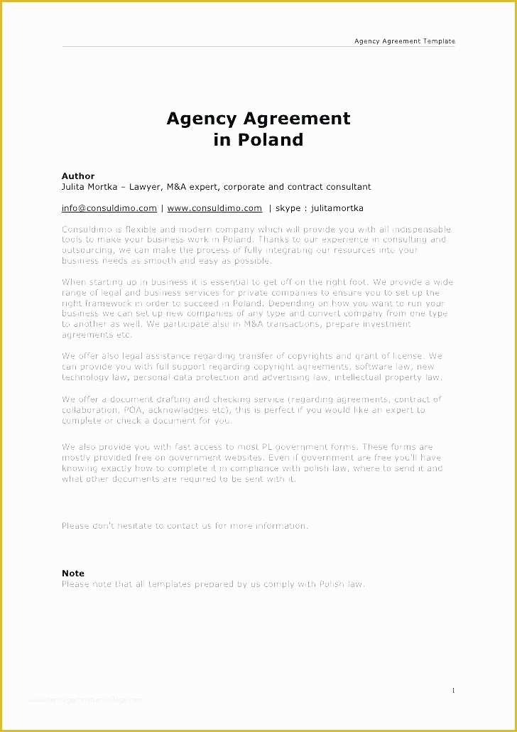 Free Service Agreement Template Australia Of Agency Agreement Template Advertising Agency Contract