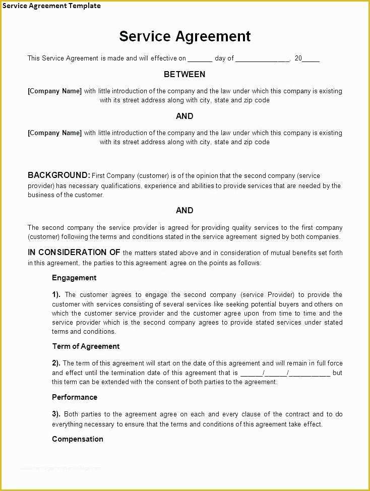 Free Service Agreement Template Australia Of It Service Contract Agreement Template Agreement Letter