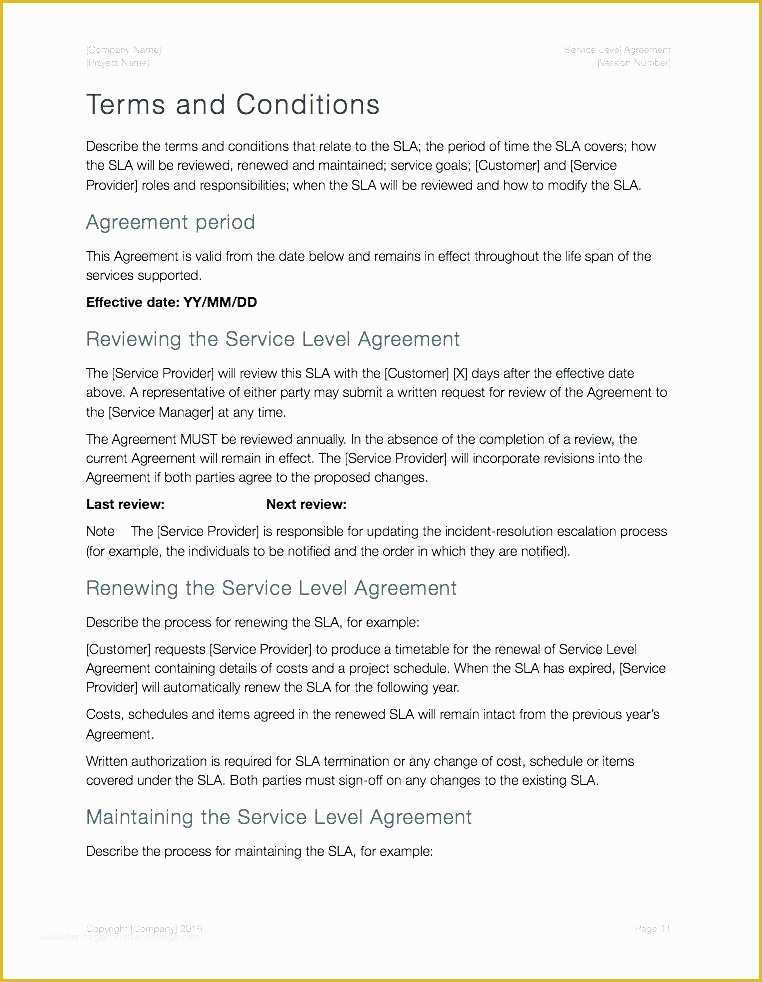 Free Service Agreement Template Australia Of Service Level Agreement Template Australia Example Doc