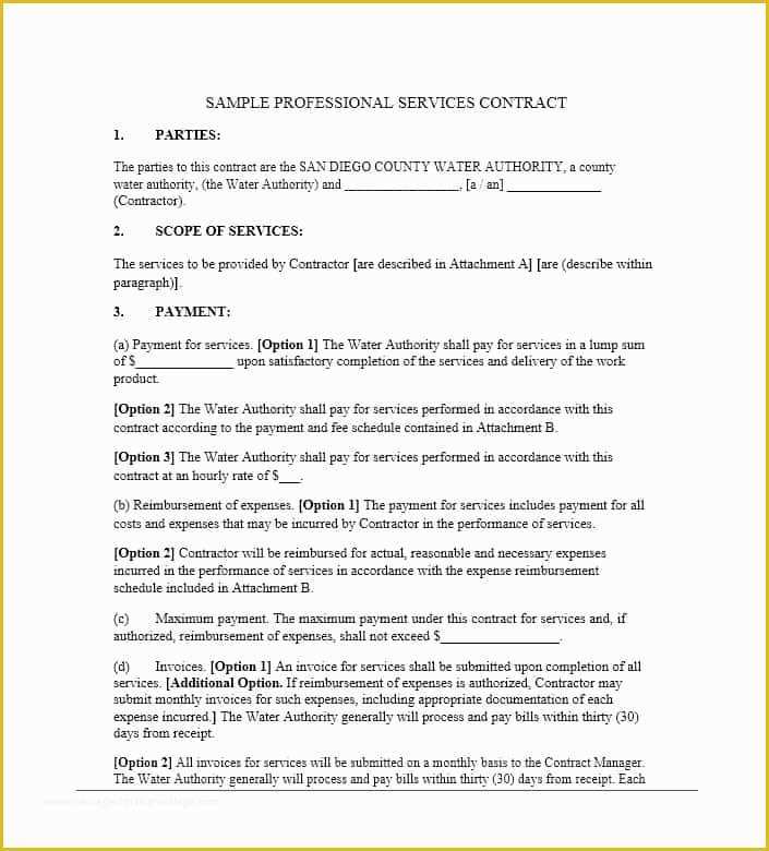 Free Service Contract Template Of 50 Professional Service Agreement Templates & Contracts