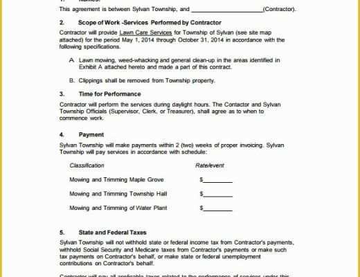 Free Service Contract Template Of 7 Lawn Service Contract Templates – Free Word Pdf