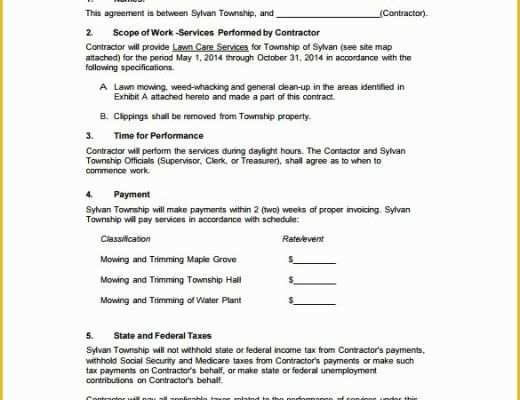 Free Service Contract Template Of 7 Lawn Service Contract Templates – Free Word Pdf