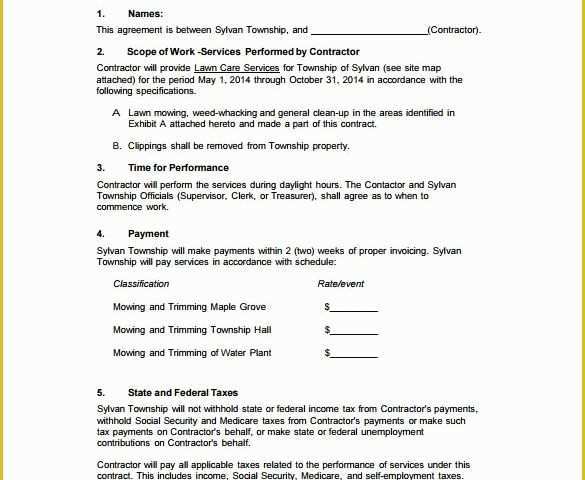 Free Service Contract Template Of 7 Lawn Service Contract Templates – Free Word Pdf