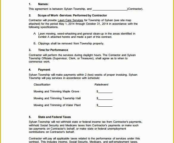 Free Service Contract Template Of 7 Lawn Service Contract Templates – Free Word Pdf