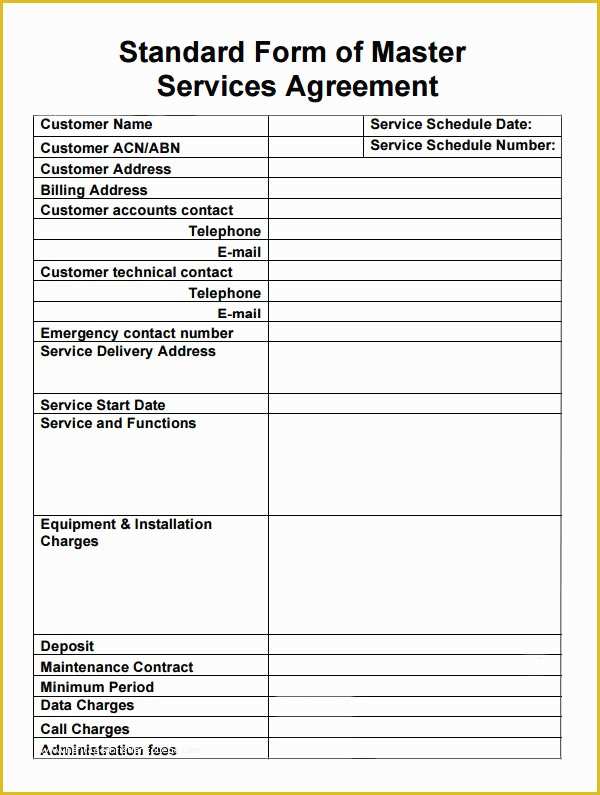 Free Service Contract Template Of Master Service Agreement 15 Download Free Documents In