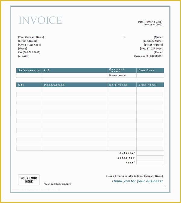 Free Service Invoice Template Download Of 34 Printable Service Invoice Templates