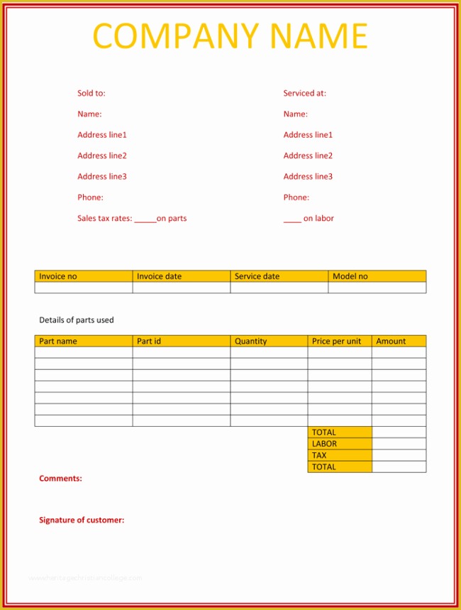 Free Service Invoice Template Download Of 5 Service Invoice Templates for Word and Excel