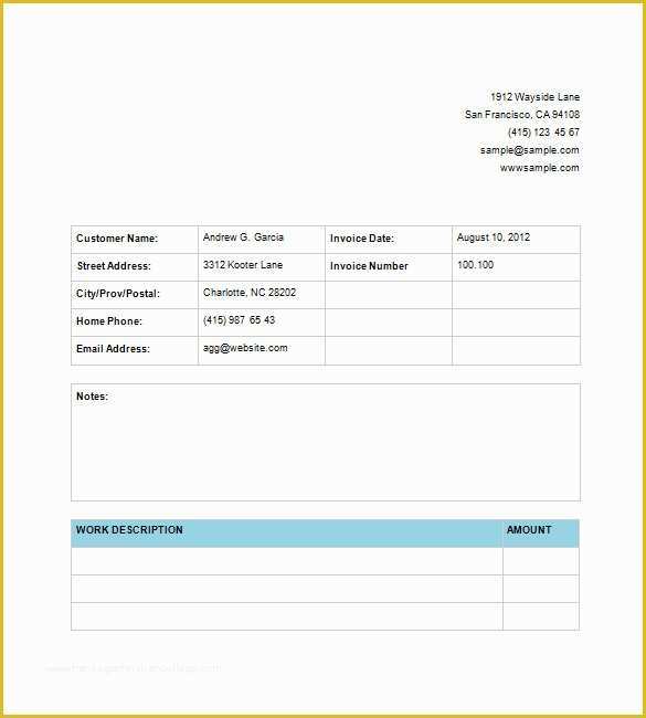 Free Service Invoice Template Download Of Service Invoice Templates – 11 Free Word Excel Pdf