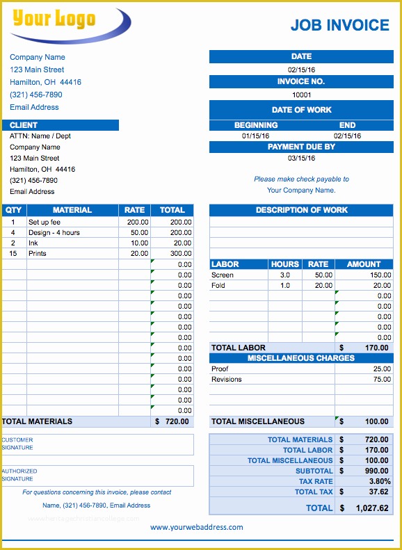 Free Service Invoice Template Excel Of Free Excel Invoice Templates Smartsheet