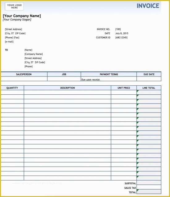 Free Service Invoice Template Excel Of Free Service Invoice Template Excel Pdf