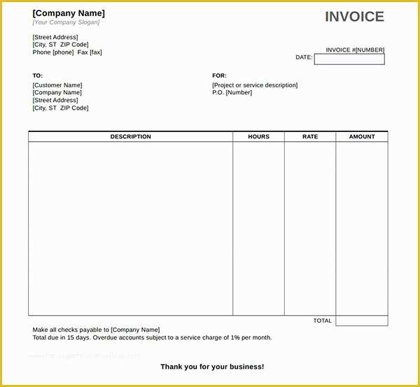 Free Service Invoice Template Excel Of Service Invoice Template Word Download Free