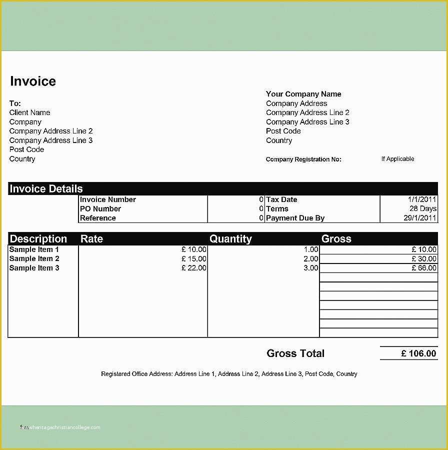 Invoice Template For Openoffice Free