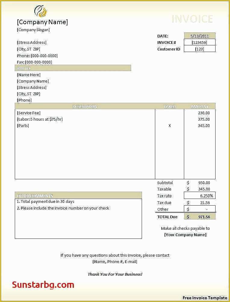 Free Service Invoice Template Open Office Of Free Service Invoice Template Open Office Sample Invoice
