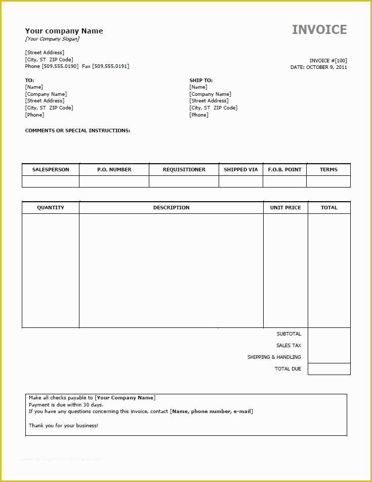 Free Service Invoice Template Open Office Of Open Fice Invoice Template Free