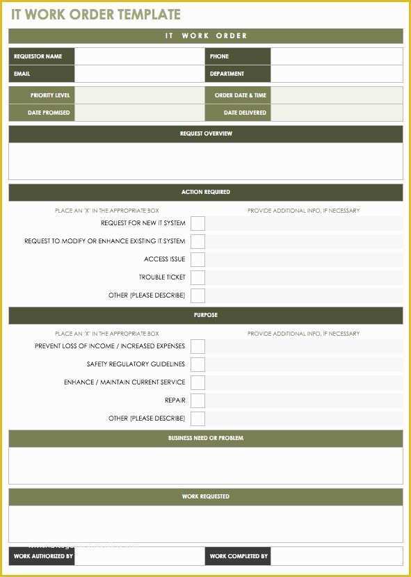 Free Service order Template Of 15 Free Work order Templates