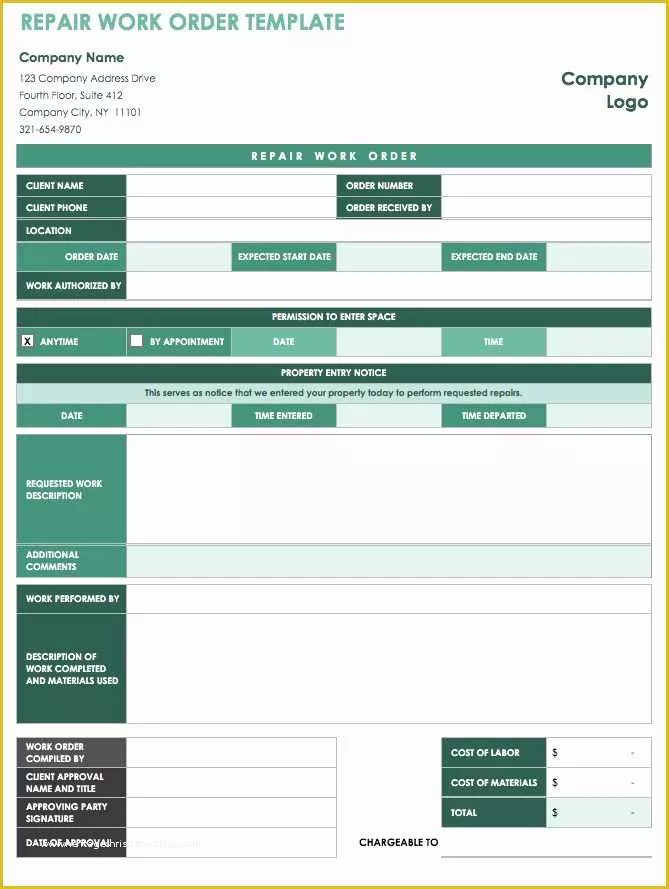 Free Service order Template Of 15 Free Work order Templates