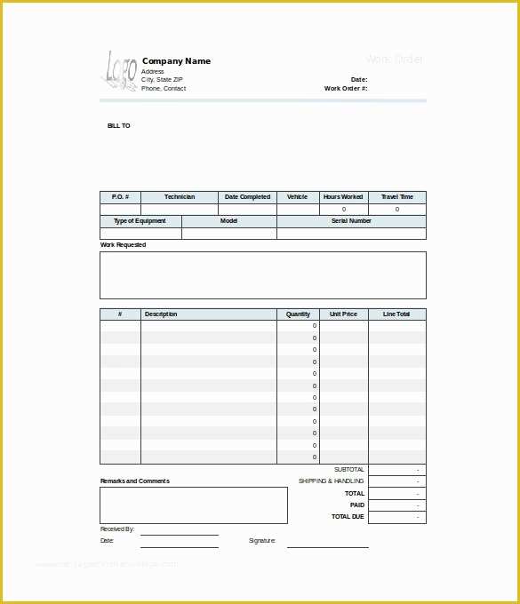 Free Service order Template Of 40 Work order Template Free Download [word Excel Pdf]
