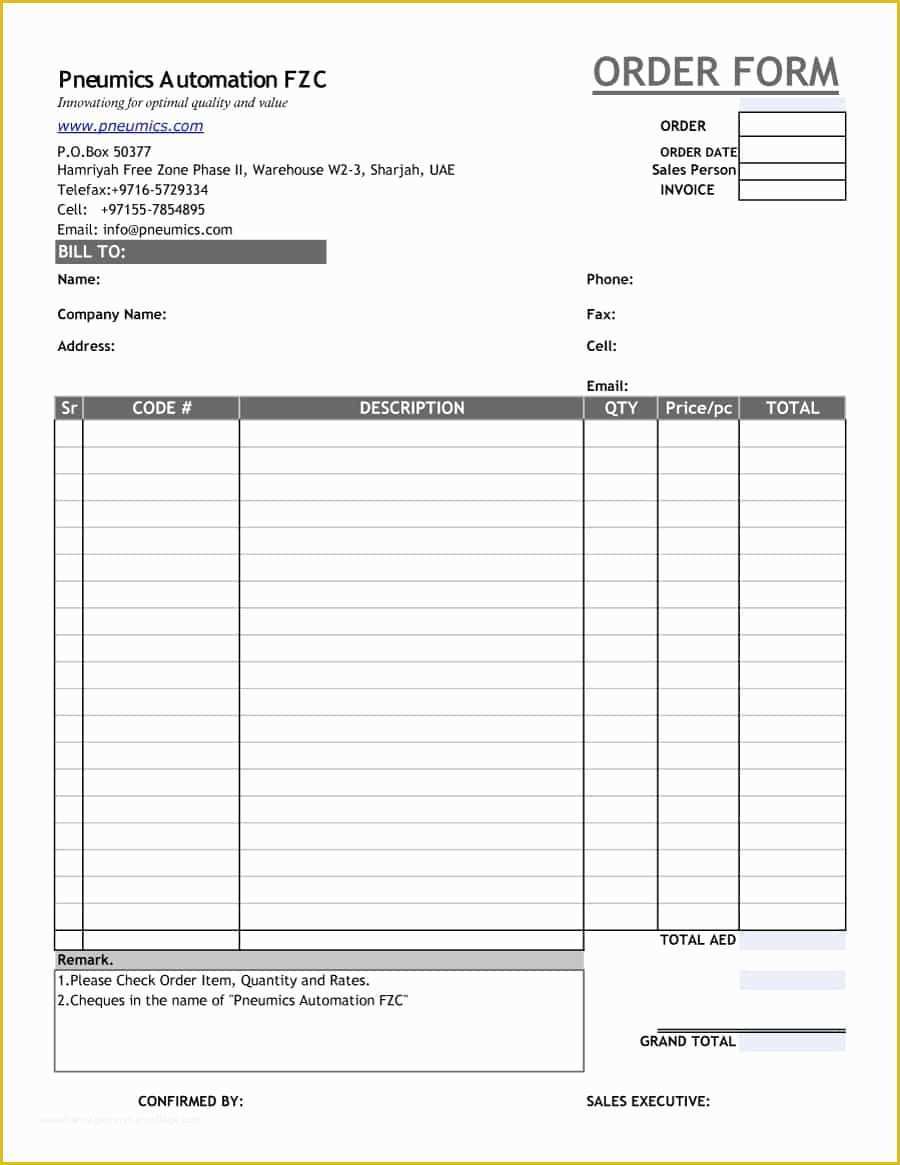 Free Service order Template Of Printable order forms Templates