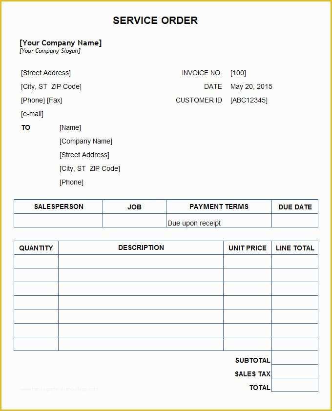 Free Service order Template Of Sample Service order Template 19 Free Word Excel Pdf