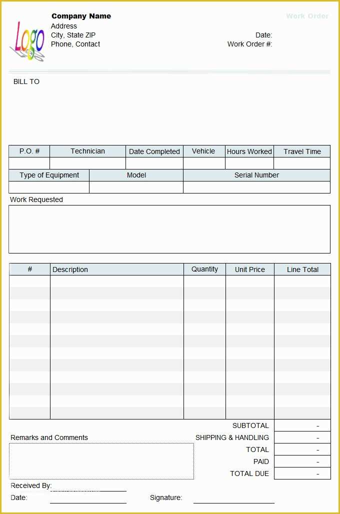 Free Service order Template Of Work order Template – 20 Free Word Excel Pdf Document