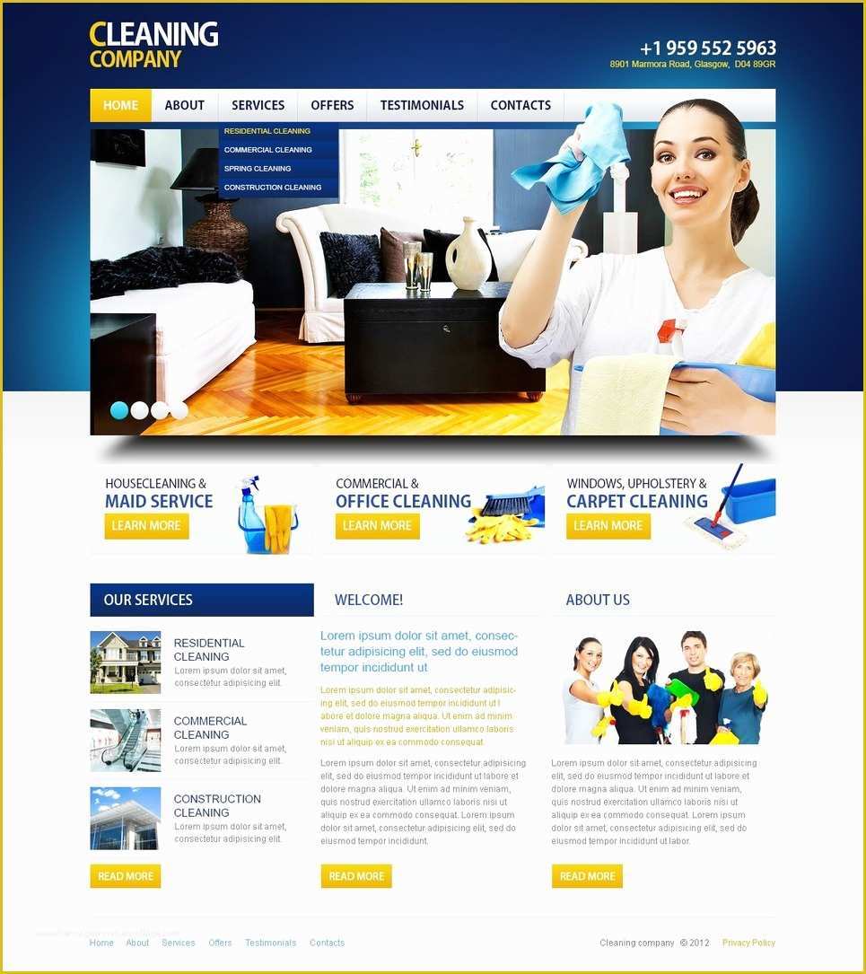 Free Service Website Templates Of Cleaning Responsive Website Template