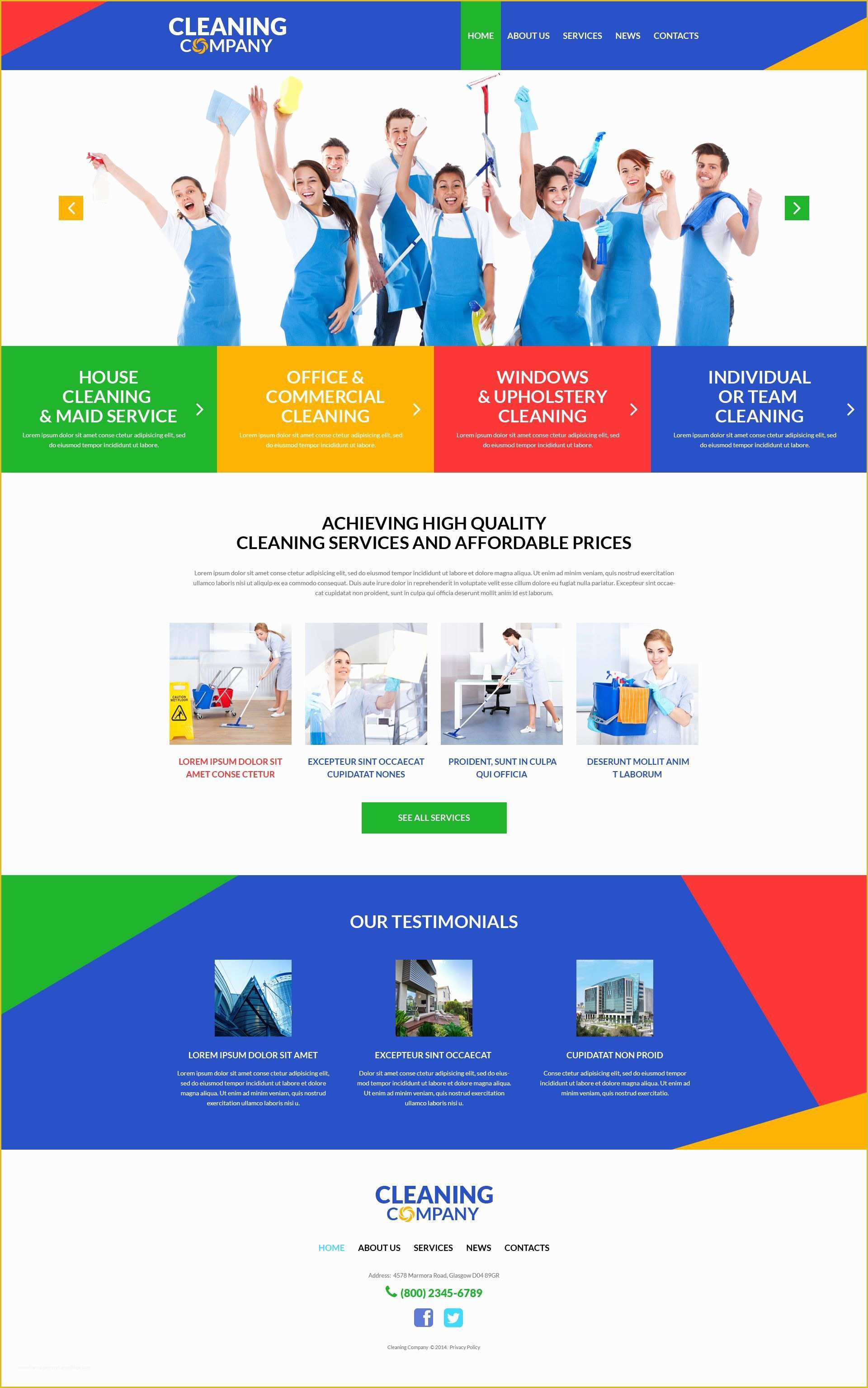 Free Service Website Templates Of Cleaning Services Wordpress theme