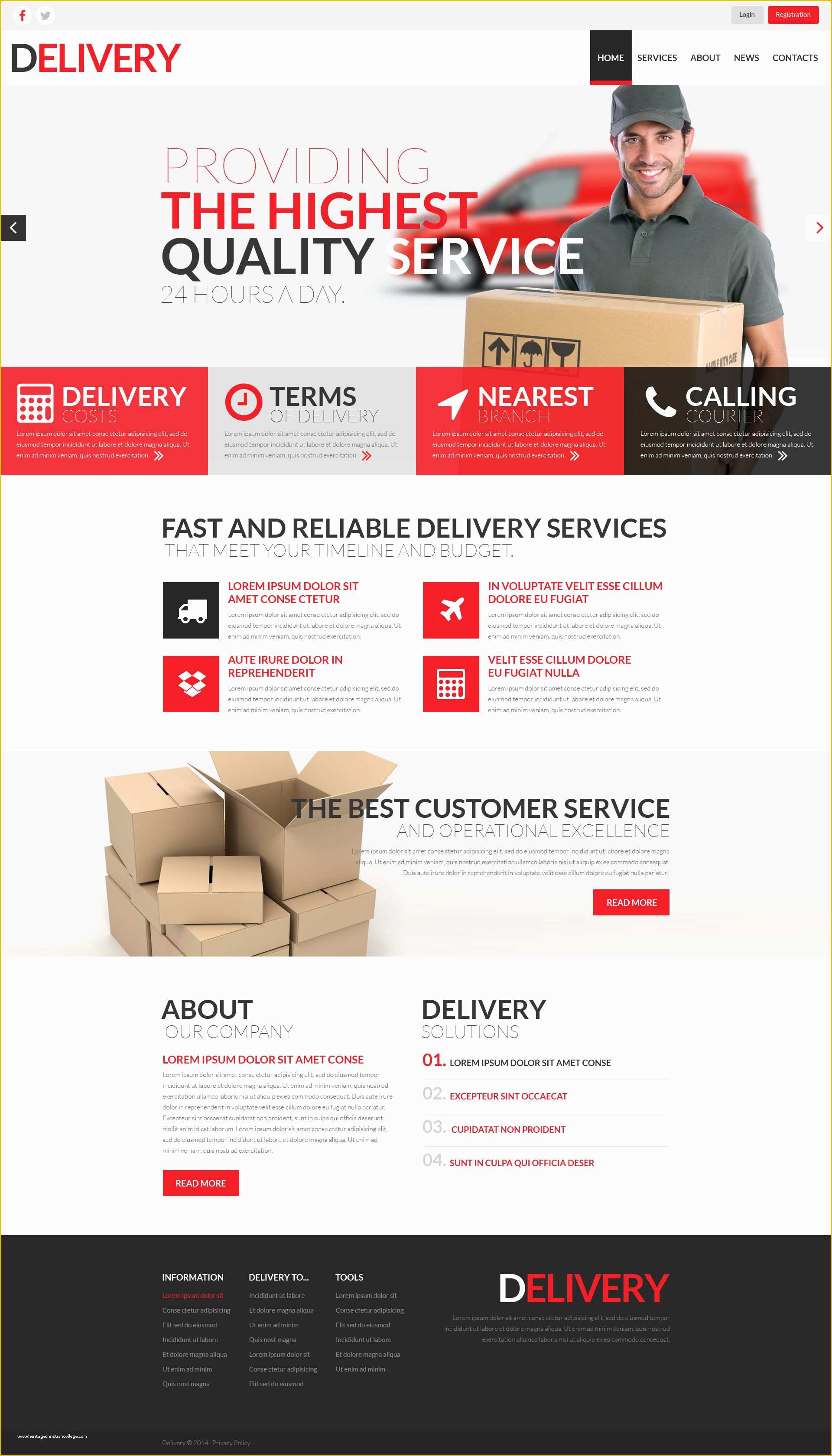 Free Service Website Templates Of Delivery Services Responsive Website Template