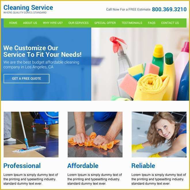 Free Service Website Templates Of Effective Cleaning Services Website Template to