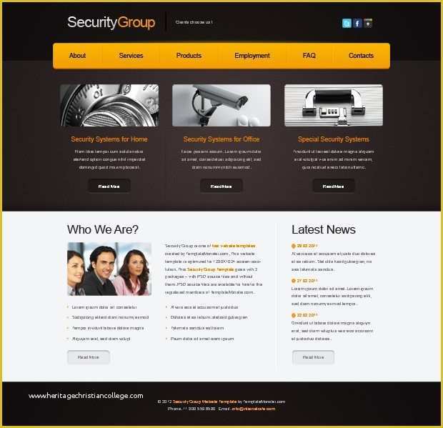 Free Service Website Templates Of Free Website Template for Security Project Monsterpost