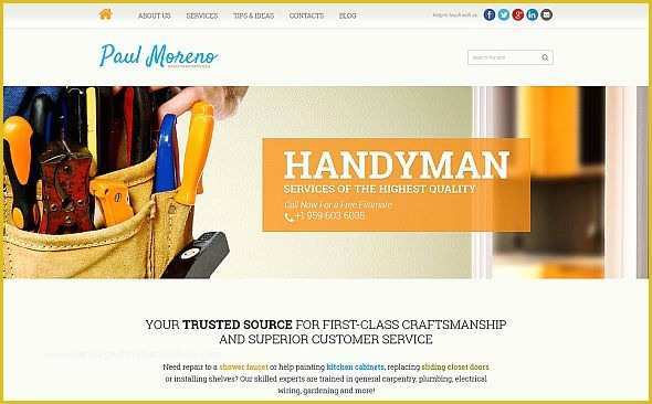 Free Service Website Templates Of Parison Of 10 Handy Man Services Website Templates