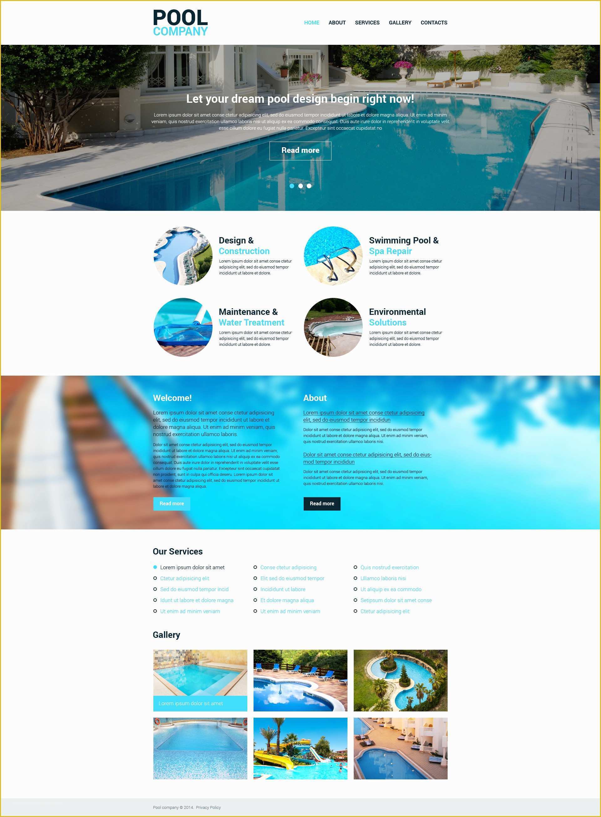 Free Service Website Templates Of Pool Cleaning Responsive Website Template