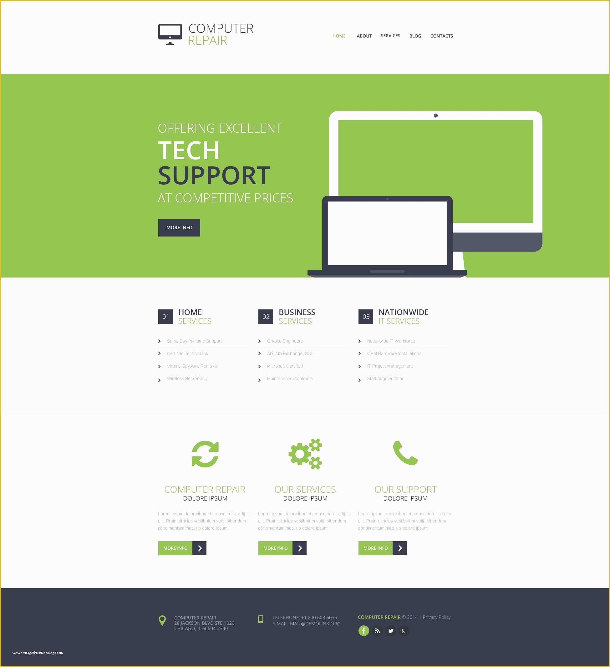 Free Service Website Templates Of Puter Repair Responsive Website Template