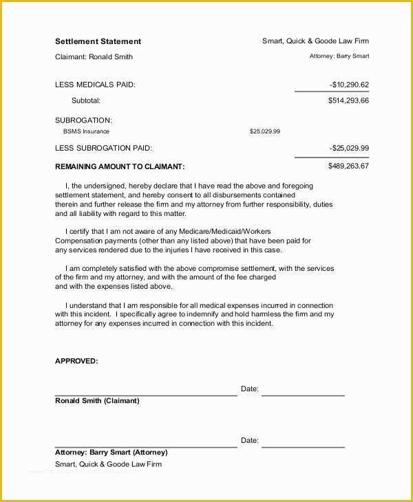 Free Settlement Statement Template Of 14 Settlement Statement Examples Word Pdf