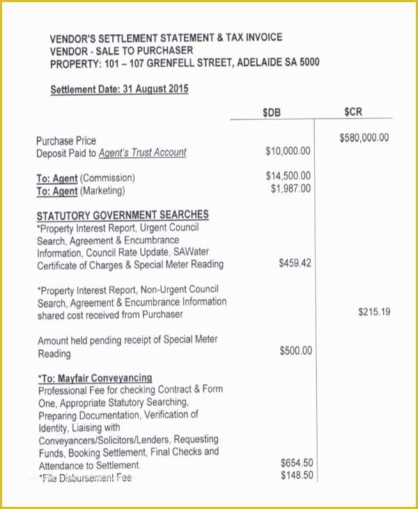 Free Settlement Statement Template Of 14 Settlement Statement Examples Word Pdf