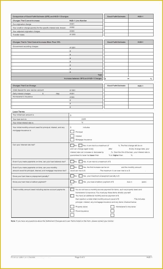 Free Settlement Statement Template Of Blank Estimate form