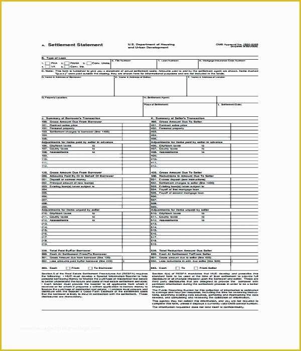 Free Settlement Statement Template Of Closing Statement Template Examples Prosecution Mercial