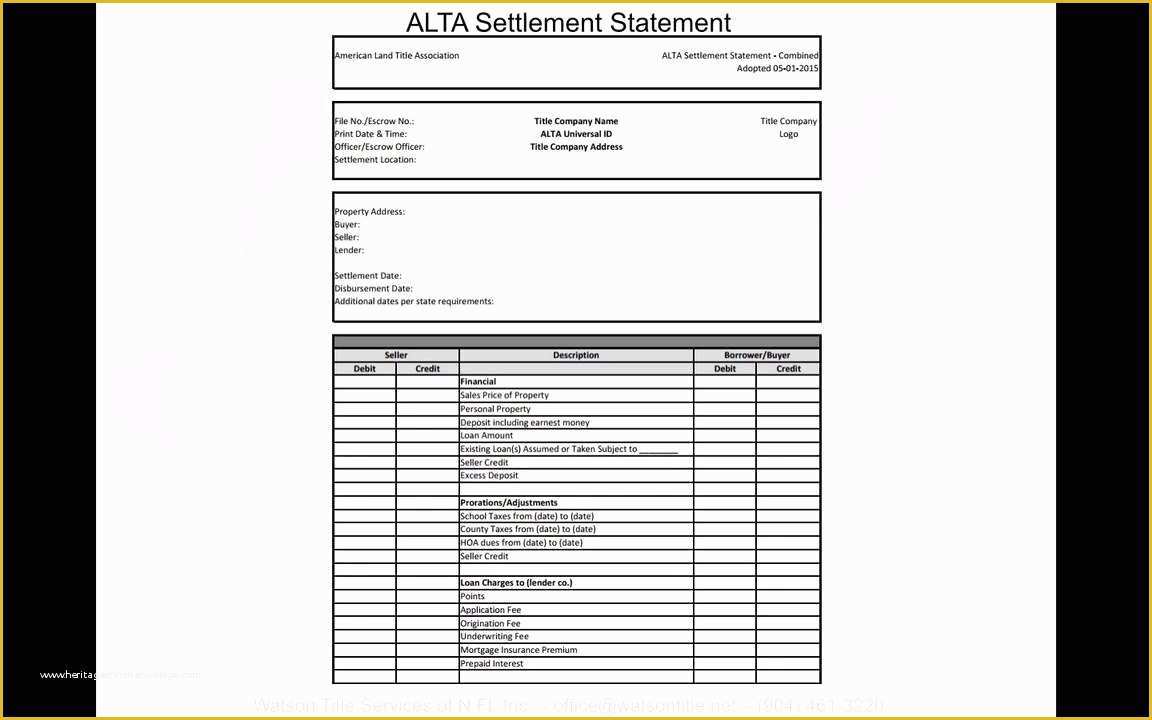 Free Settlement Statement Template Of Sample Hud 1 Settlement Statement Excel Template Example