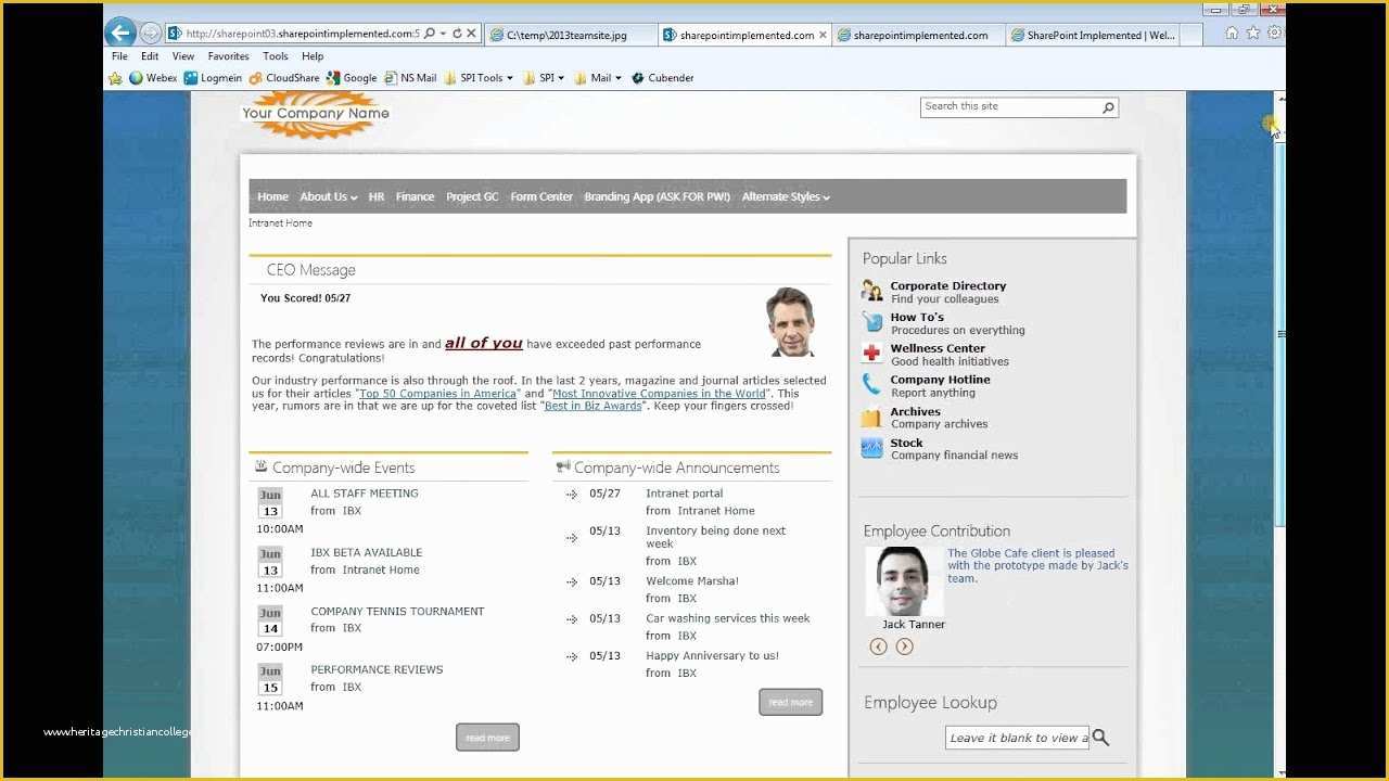 Free Sharepoint Hr Template Of Point 2013 Intranet Template