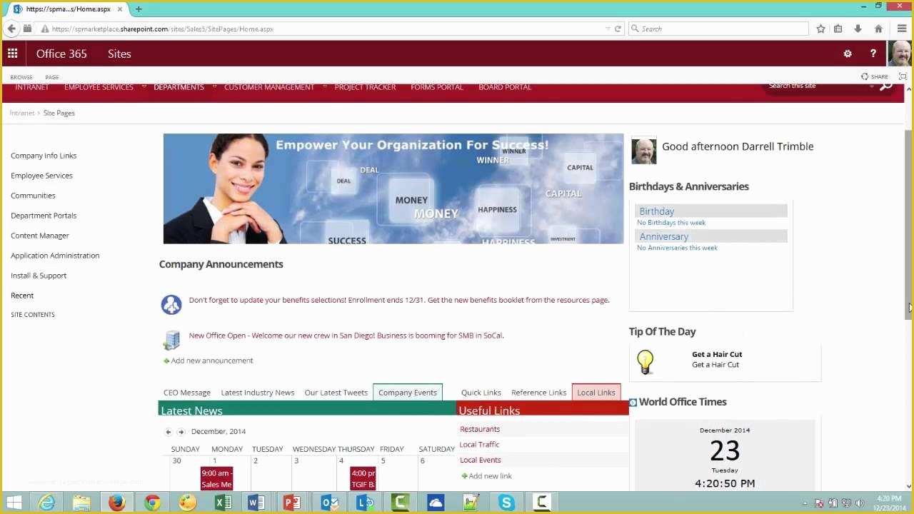 Free Sharepoint Hr Template Of Point Fice 365 Intranet Template