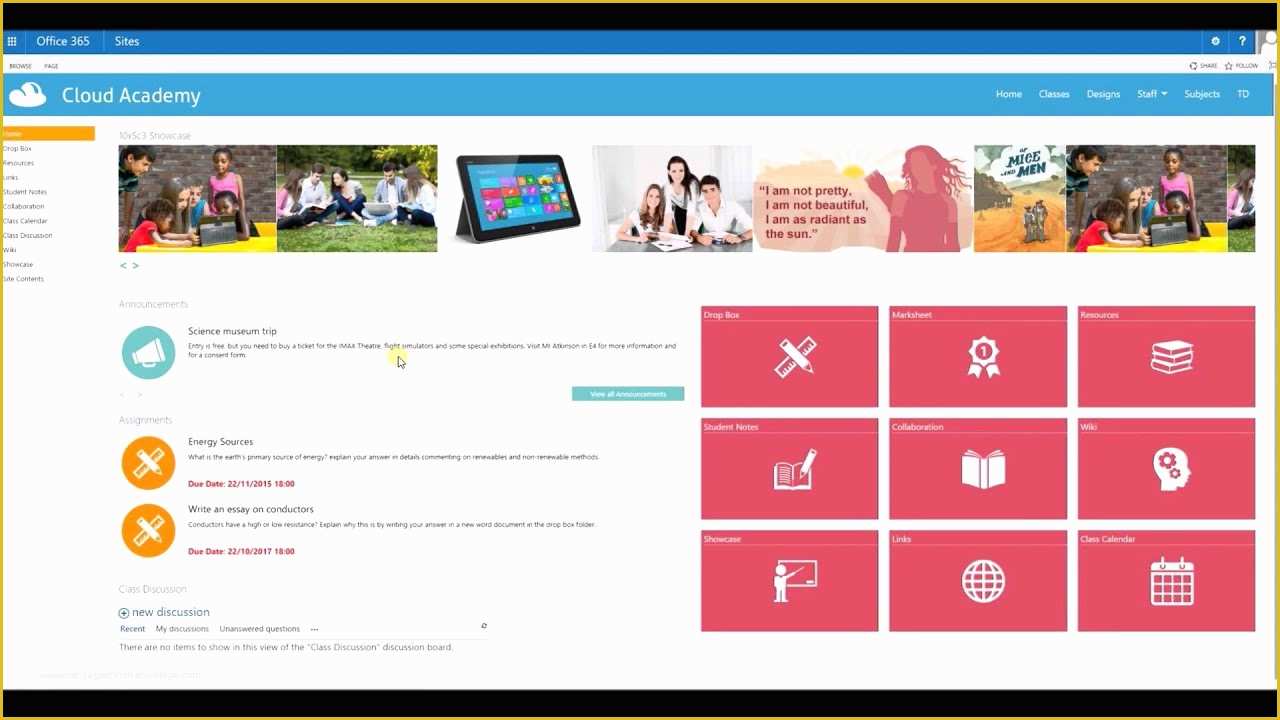 Free Sharepoint Site Templates Of Student and Teacher Class Site Templates In Point