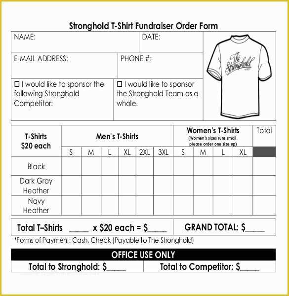 Free Shirt order form Template Of T Shirt order form 6 Free Templates ...