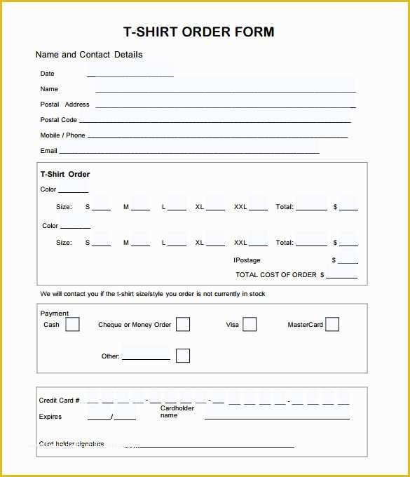 Free Shirt order form Template Of 26 T Shirt order form Templates Pdf Doc