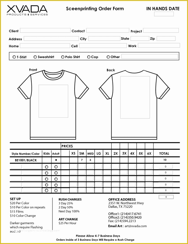 Free Shirt order form Template Of Printable T Shirt order forms Templates Excel Template